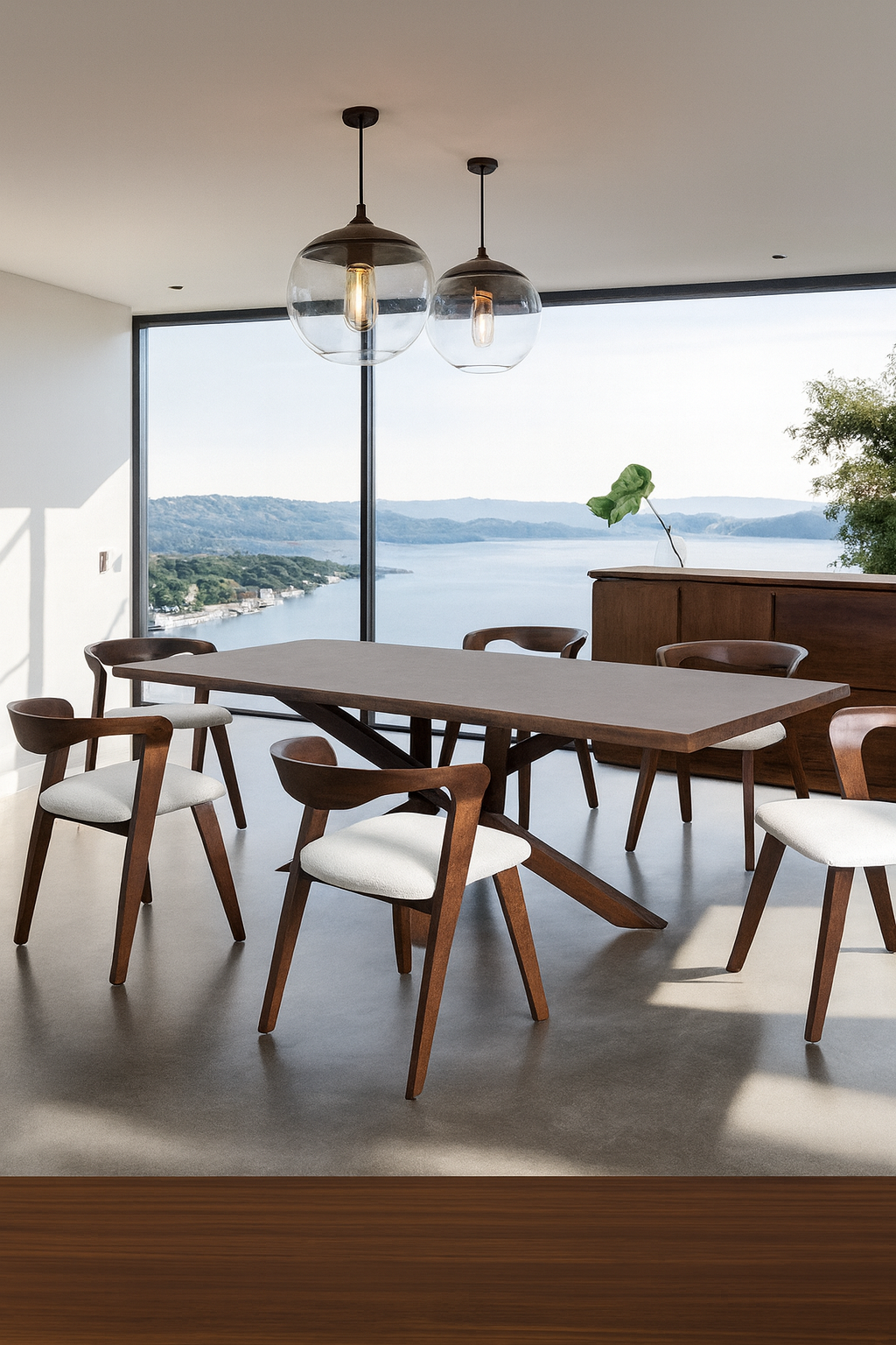 Logstor Dining Table & Side Chair (2/CTN) And Sideboard