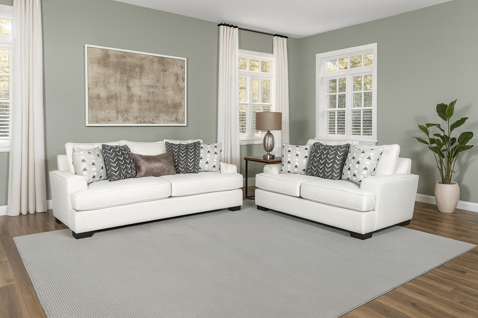 Hyde Park Oversized Sofa And Loveseat w/ Pillows