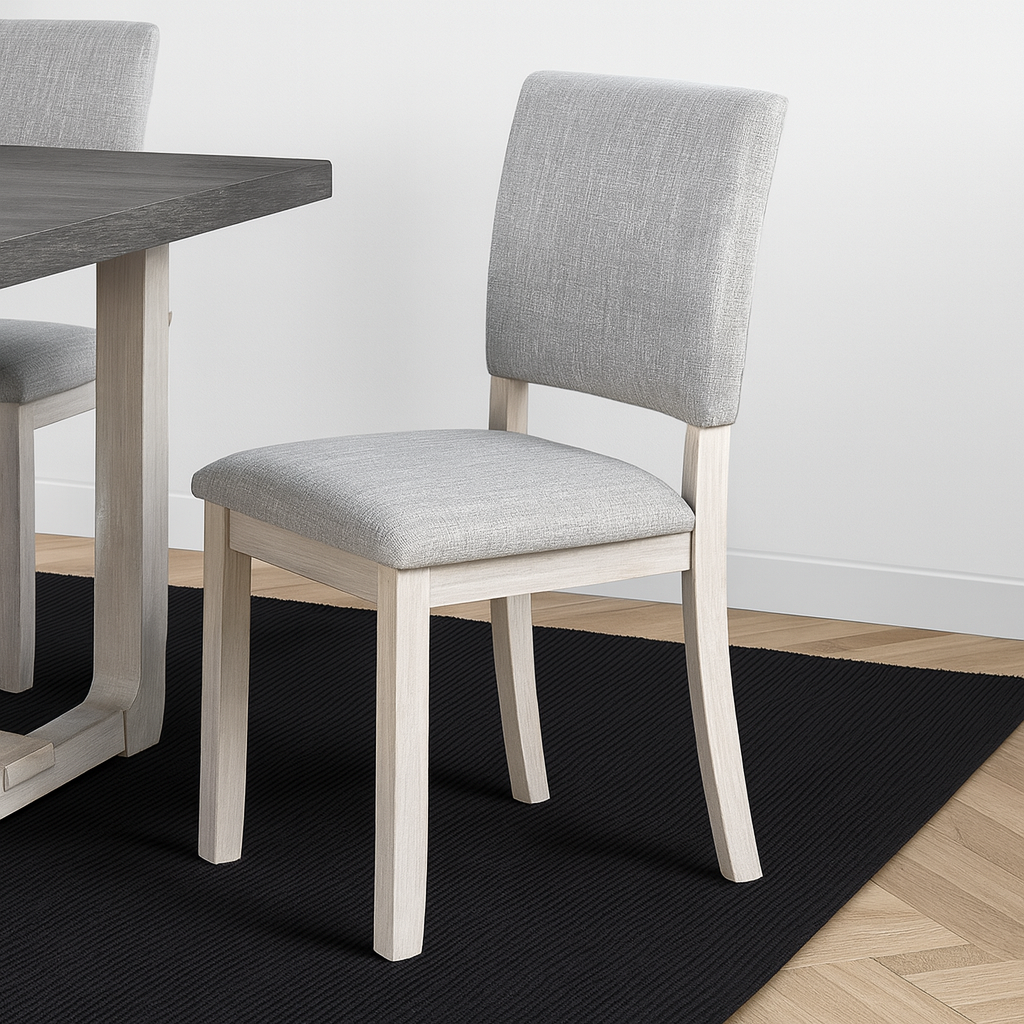 Sauro Dining Table & Upholstered Side Chair (4/Ctn)