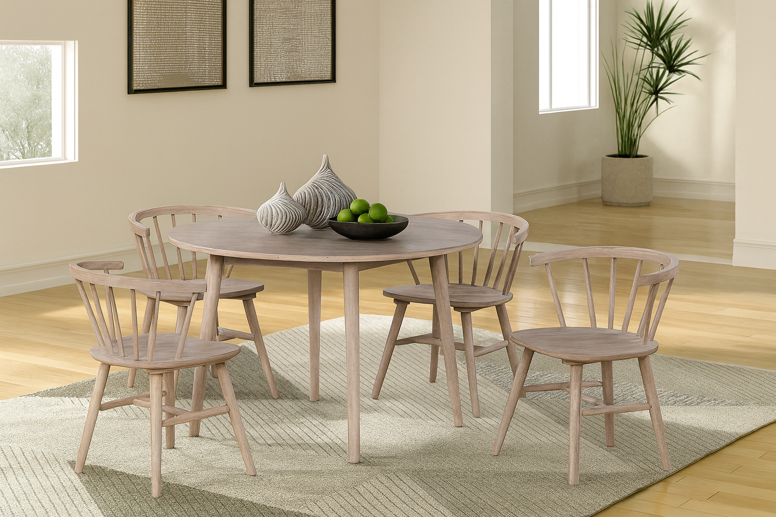 Yate Round Dining Table & Dining Chair