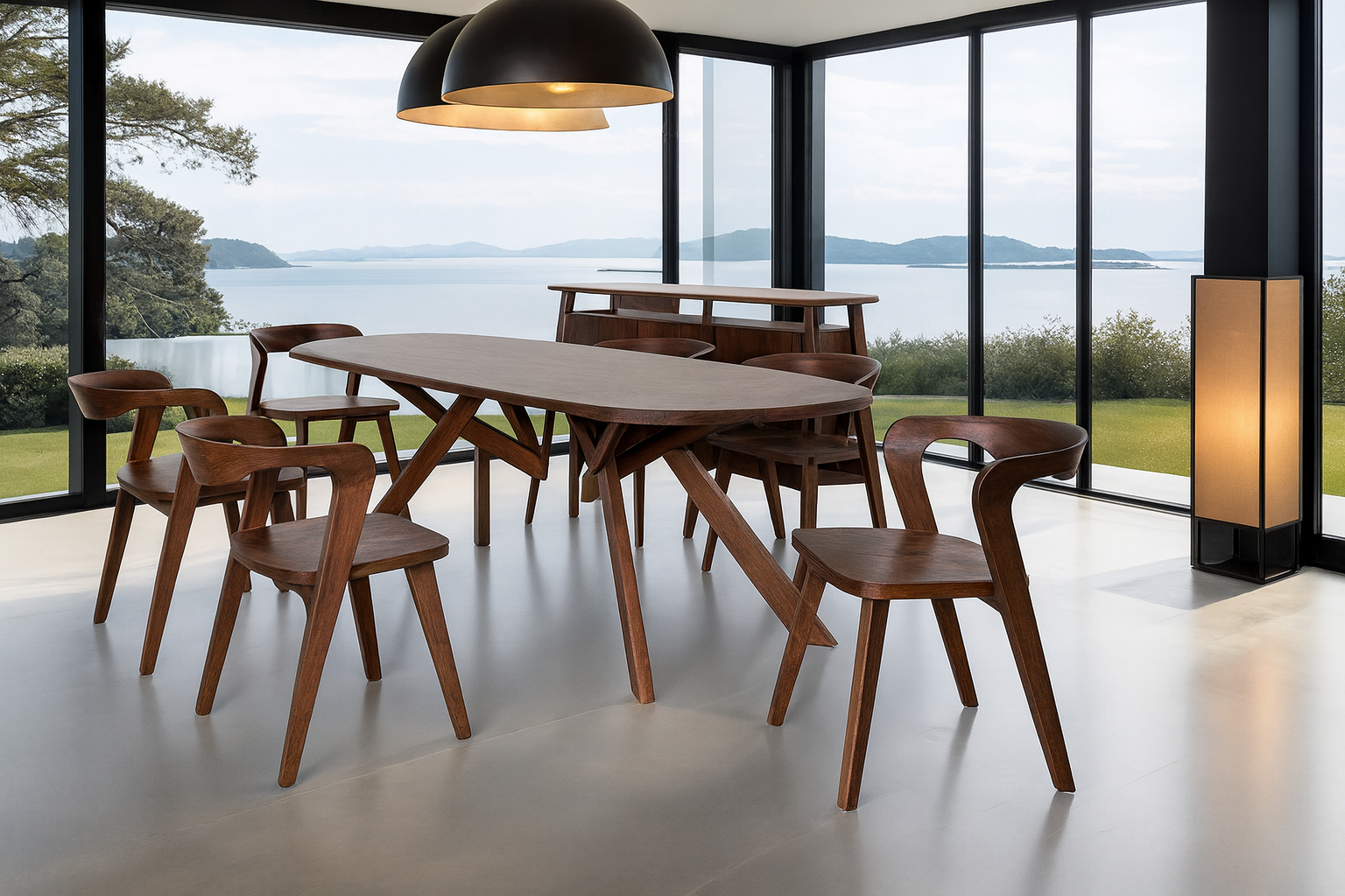 Sargans Dining Table & Side Chair (2/CTN) And 2-Door Sideboard