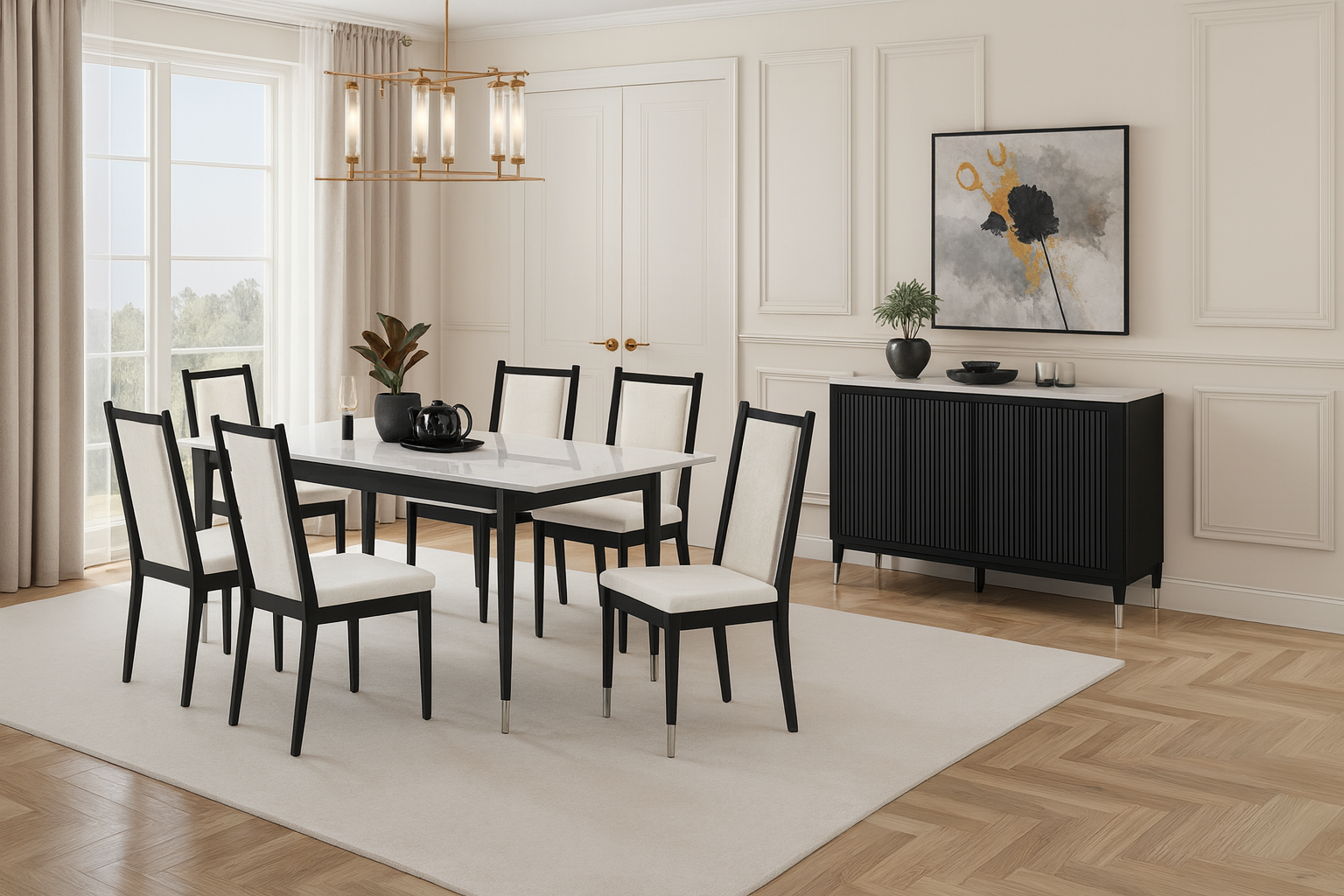 Maidstone Dining Table & Side Chair (2/Ctn) & Server