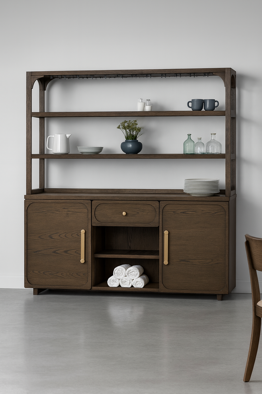 Vellara Round Dining Table & Side Chair (2/Ctn) & Hutch & Buffet
