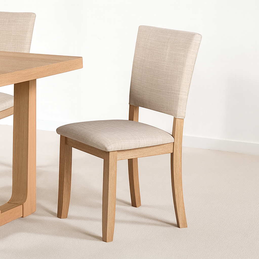 Sauro Dining Table & Upholstered Side Chair (4/Ctn)