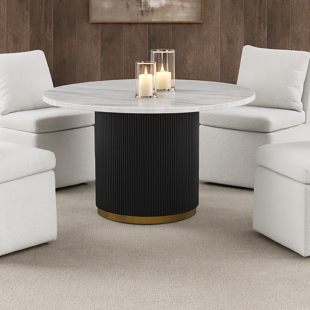 Varde Round Dining Marble Table